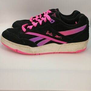 Reebok x Barbie BB 4000 II Shoes Kids Size 5 Black Pink‎ Purple Sneakers